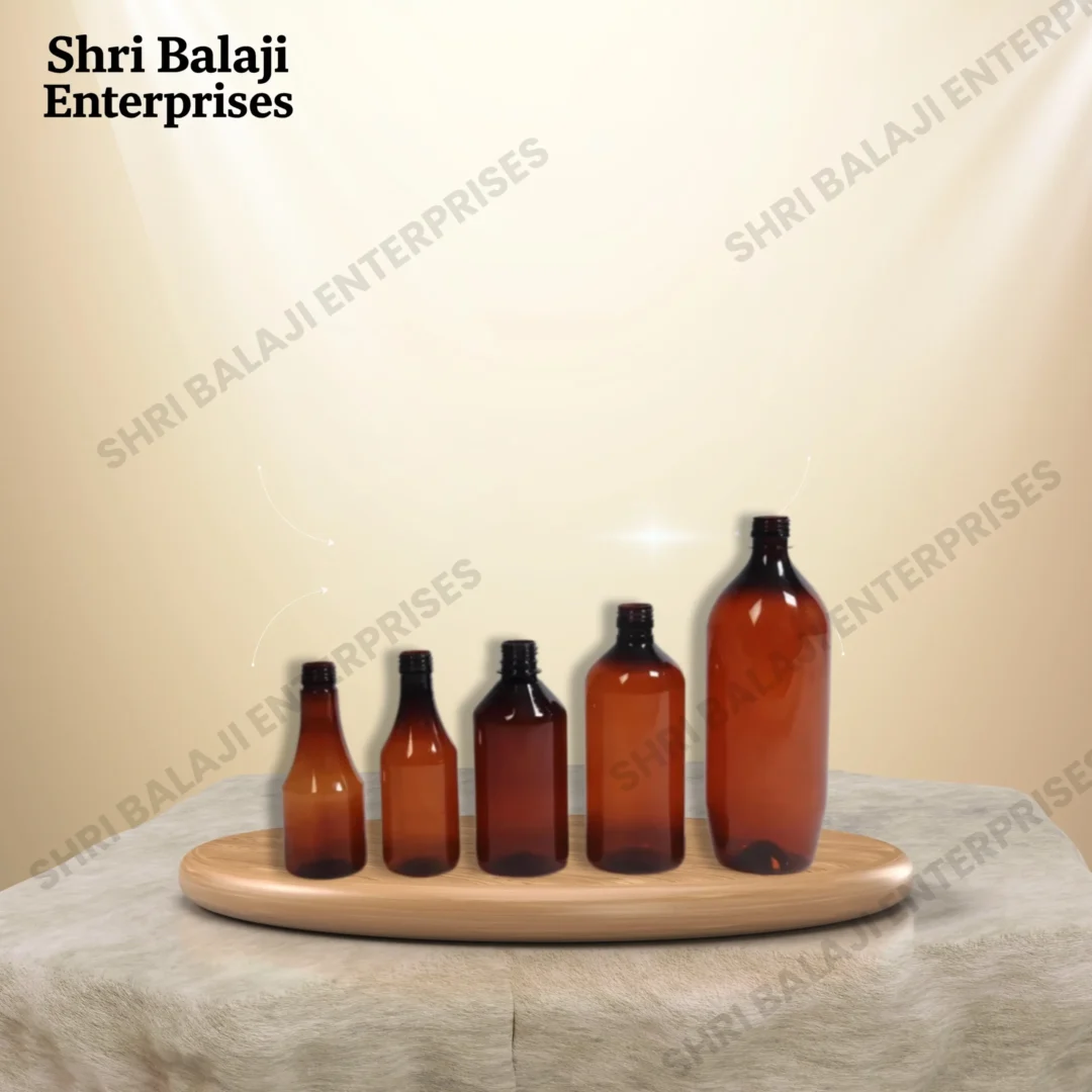 Amber PET Syrup Bottle