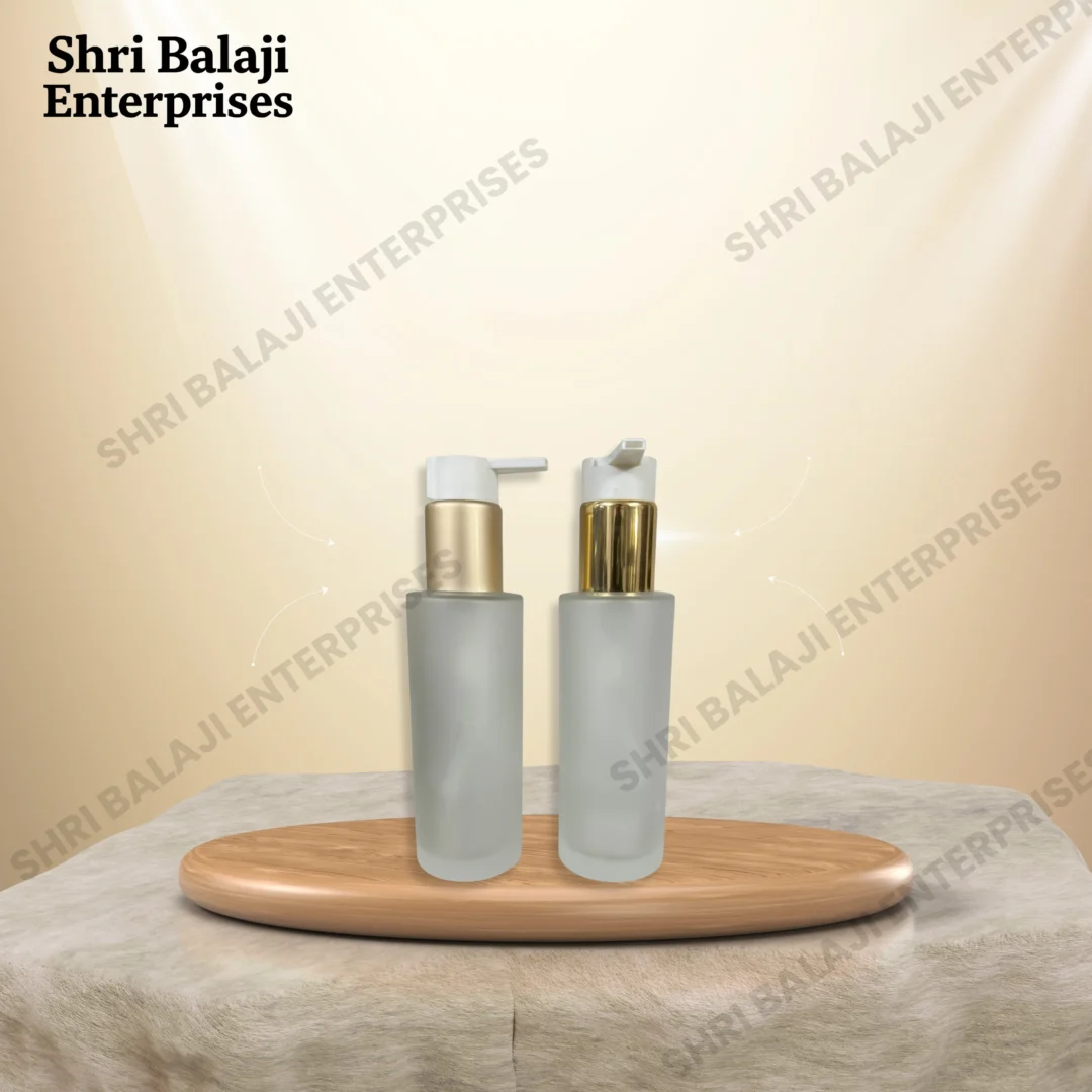 Frosted Bottle With Gold Dispenser Pump