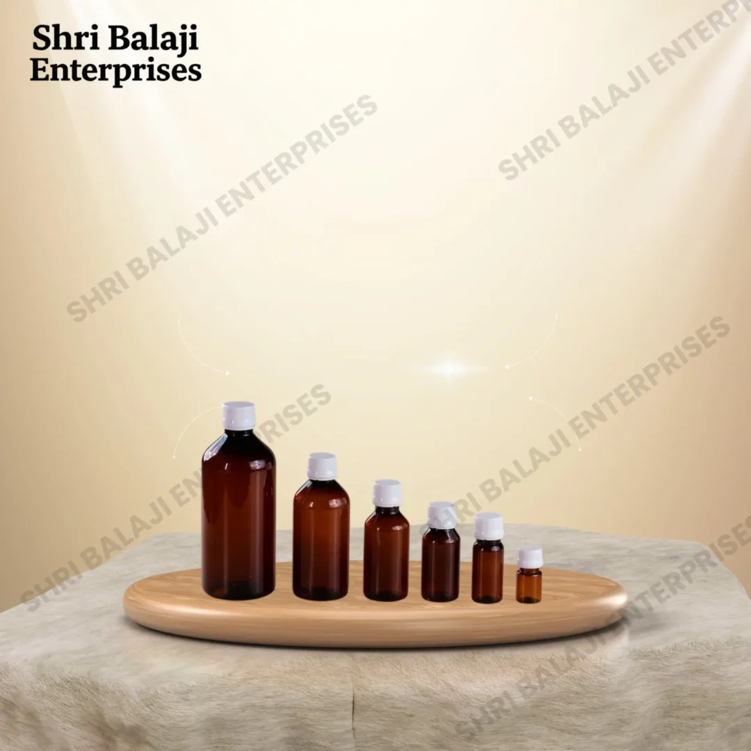 Plastic Amber PET Bottle - 60Ml