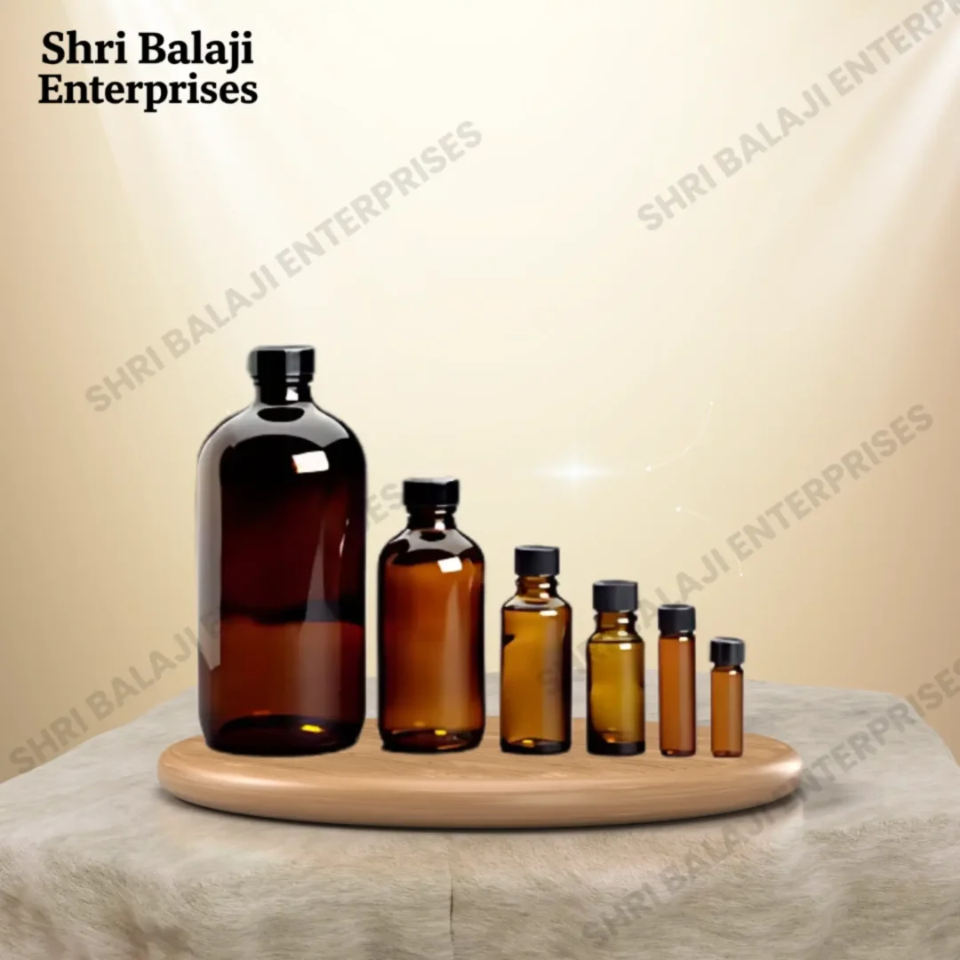 Ring Amber Pharma Glass Bottle